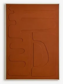 Decoratief Schilderij 100x140 Cm, Handgeschilderd Op Avilon Canvas Rood – Klei - Sklum