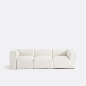 Modulaire bank, 3 zit, in bouclé stof, Seven