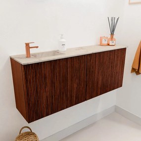 Mondiaz Joya DLux 100cm toiletmeubel ruby met wastafel faye links 1 kraangat frappe