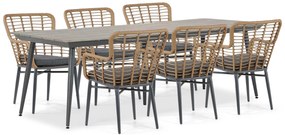 Tuinset 6 personen 240 cm Aluminium/Wicker Taupe De Laan Projects