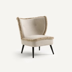 Fauteuil in linnen met franjes Franck