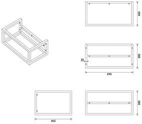 Brauer Believe frame voor wastafel 60cm gunmetal geborsteld PVD