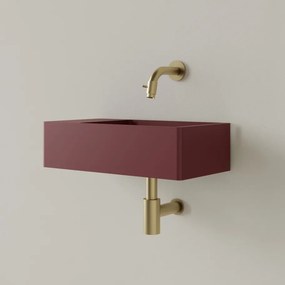 Sanigoods Luko fontein 40x22cm links zonder kraangat wijn rood