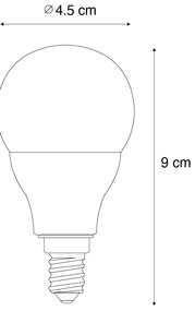 Smart E14 dimbare LED lamp G45 opaal 4.9W 470 lm 2700-6500K