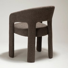 Dan-Form Splendor Bruine Boucle Eetkamerstoel Volledig Gestoffeerd