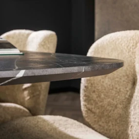 Marmer Look Eettafel Deens Ovaal 180x90 Cm - 180 X 90cm.