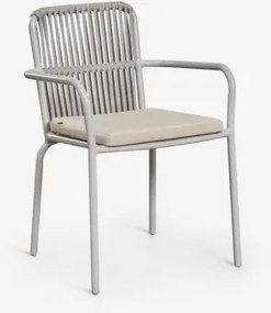 Stapelbare Tuinstoel Met Aluminium Armleuningen Alberta Rookgroen - Sklum