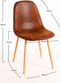 Set 4 Teok Kunstlederen Stoelen