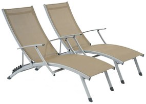Set van twee bruine tuinligstoelen Salto Tuinpunt