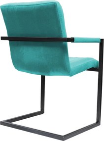 Eetkamerstoel - Lara met leuning - stof Element turquoise 15