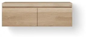 Looox Wood collection Wooden Drawer BoX ladenkast met 2 laden 120x45x46cm met softclose eiken old grey WDB1200-2