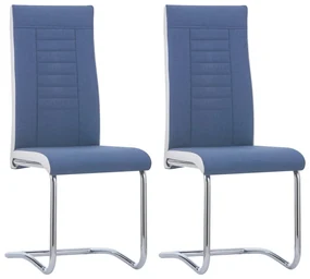 vidaXL Eetkamerstoelen 2 st stof blauw