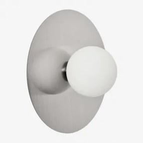 Anine Badkamer Wandlamp Van Ijzer En Glas Grijs – Chroom & Ø30 Cm - Sklum