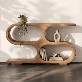 Open Kast Van Mango Hout Laag - 140x31x81cm.