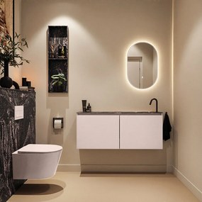 Mondiaz Ture DLux toiletmeubel 120cm rosee met wastafel lava rechts met kraangat