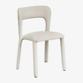 2-pack Stapelbare Eetkamerstoelen Gestoffeerd Brusel Stof Gebroken Wit - Sklum