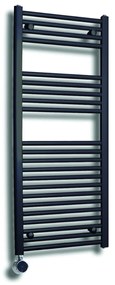 Sanicare elektrische design radiator 45x112cm zwart mat met thermostaat links zwart