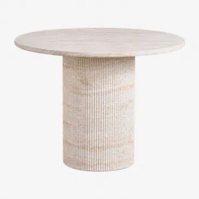 Ronde Tuintafel Ø100 Cm In Betonlook Travertijn Velia Look Travertino - Sklum