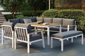 Zakintos Comida 7 hoek loungeset met bank wit Garden Point