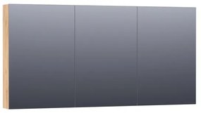 Saniclass Dual Spiegelkast - 140x70x15cm - verlichting - geintegreerd - 3 links- rechtsdraaiende spiegeldeur - MFC - nomad 7197