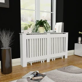 vidaXL Radiatorombouw MDF wit 152 cm