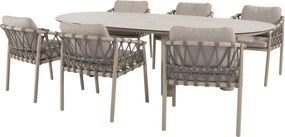 Denia Piacenza dining tuinset 240x105xH75 cm 7 delig keramiek latte Taste 4SO