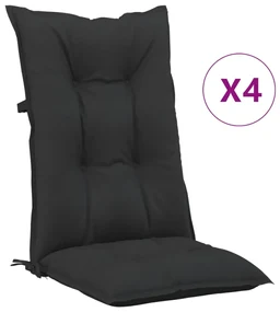 vidaXL Tuinstoelkussens 4 st 120x50x7 cm zwart