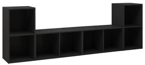 vidaXL Tv-meubelen 4 st 72x35x36,5 cm spaanplaat zwart