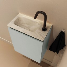 Mondiaz Ture DLux toiletmeubel 40cm greey met wastafel ostra links met kraangat