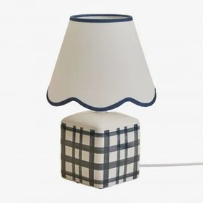 Pirela Tafellamp Van Keramiek En Linnen, 35 Cm Marine Blauw - Sklum