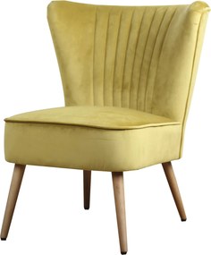 Fauteuil - Eva - stof Velours okergeel