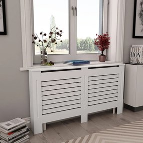 vidaXL Radiatorombouw 152x19x81,5 cm MDF wit