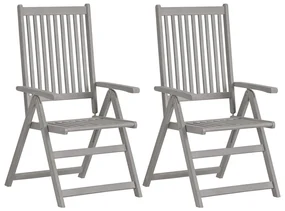 vidaXL Tuinstoelen 2 st verstelbaar met kussens massief acaciahout