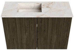 Mondiaz Joya DLux 60cm toiletmeubel shadow met wastafel faye links 1 kraangat frappe
