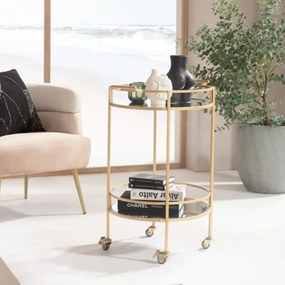 Kare Design Emilia Ronde Trolley Goud - 57 X 47.5cm.