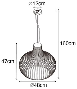 Eettafel / Eetkamer Moderne hanglamp bruin 48 cm - Saffira Modern E27 rond Binnenverlichting Lamp
