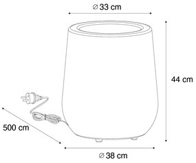 Smart buiten vloerlamp met dimmer bloempot wit IP44 incl. Wifi A60 - Flowerpot Modern E27 IP44 Buitenverlichting rond