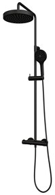 Brauer Stripe opbouw regendouche met 25cm hoofddouche en 3 standen handdouche zwart mat