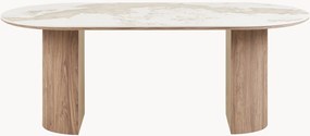 Ovale eettafel Athens met marmerlook blad, 210 x 100 cm