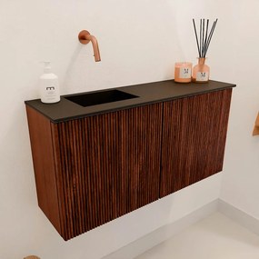 Mondiaz Joya 80cm toiletmeubel ruby met wastafel faye links zonder kraangat urban