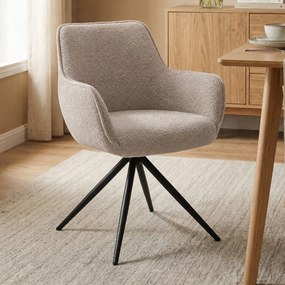 Boucle Stoel Draaibaar Taupe