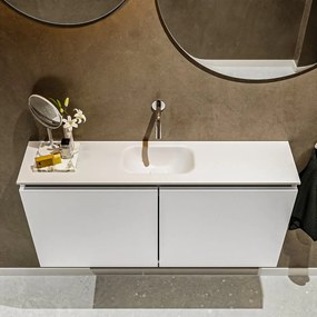 Mondiaz Ture 100cm toiletmeubel talc met wastafel talc midden geen kraangat