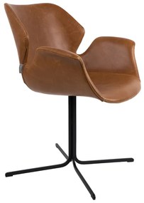 Zuiver Nikki Design Stoel Bruin Kunstleer