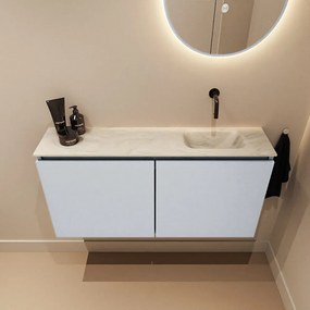 Mondiaz Ture DLux toiletmeubel 100cm clay met wastafel ostra rechts zonder kraangat