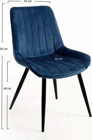 Set 6 Lene Fluwelen Stoelen