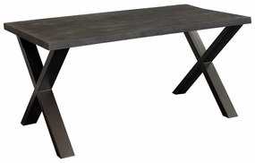 Eettafelblad massief Mango zwart - 180 x 90 x 78 cm - Bladdikte 5,6 cm
