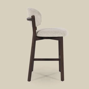 Eleonora Mikky Luxe Barstoel Walnoot En Taupe Stof