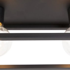 Industriële plafondlamp zwart 99,5 cm 4-lichts - Cage