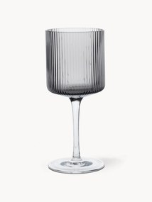 Mondgeblazen witte wijnglazen Ripple met groefreliëf, 2-delig