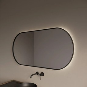 Gliss Design Aura spiegel met LED-verlichting 140x70cm mat zwart